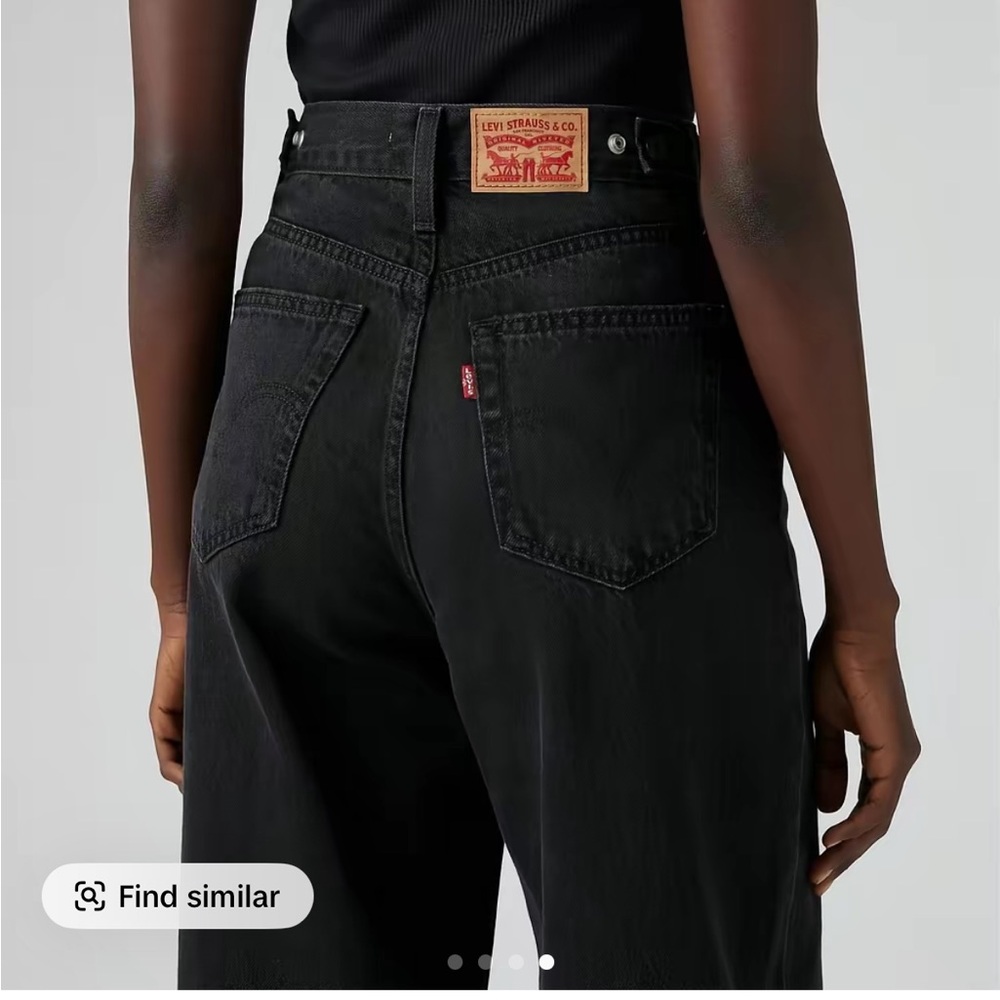 Levi's Women's Clinch Waist Black Wide-Leg Jeans - Picture 4 of 4